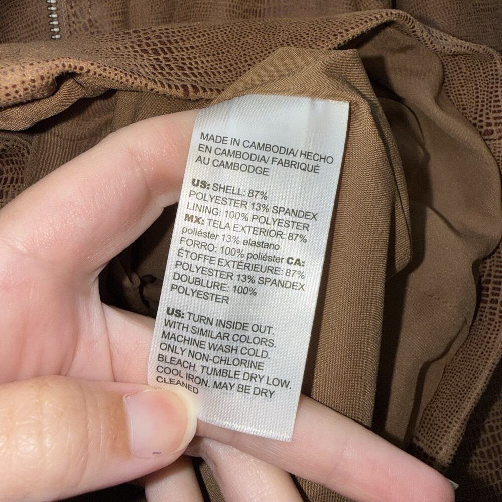 Chico’s Women’s Faux Suede Moto Jacket Brown Size 1, 8/10 NWT - Picture 6 of 6